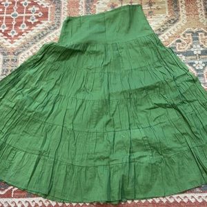 Ravine 100% cotton Long green skirt. ( K)